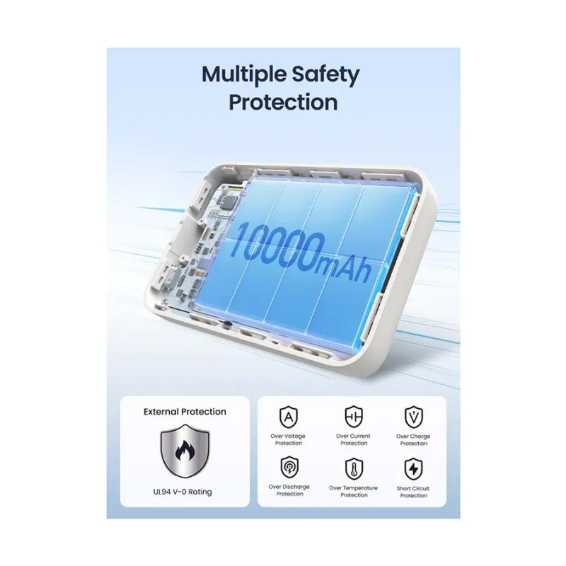 Ugreen PB760 (35341) 10000mAh Beige 20W Magnetic Wireless Charging Power Bank