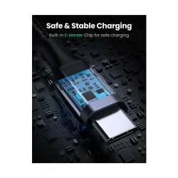 UGREEN US334 (70643) USB Type-C Male to Male, 1 Meter, Black Charging & Data Cable