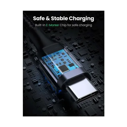 UGREEN US334 (70643) USB Type-C Male to Male, 1 Meter, Black Charging & Data Cable