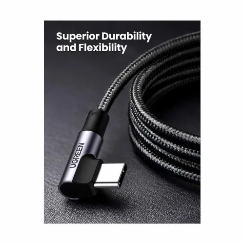 UGREEN US334 (70643) USB Type-C Male to Male, 1 Meter, Black Charging & Data Cable