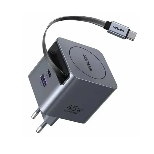 Ugreen X614 (65822) 45W GaN USB & USB-C Gray Fast Charger With Cable