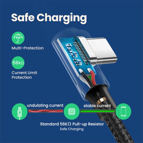 UGREEN US176 (20856) Right Angle USB-A to C Cable - 1M UGREEN US176 (20856) Right Angle USB-A to C Cable - 1M