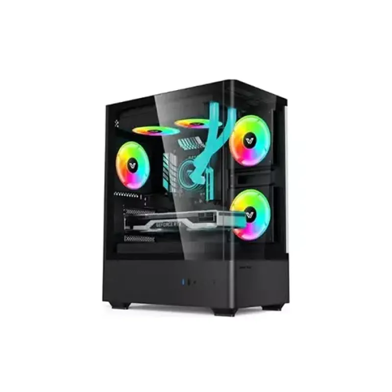 Value Top NUBIA 20F5-MI Tower Micro-ATX Gaming Case with Built-In 5 x ARGB Fan