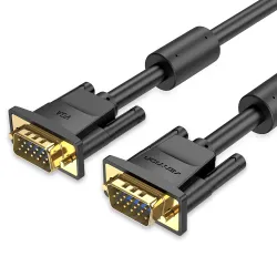 VENTION DAEBF VGA(3+6) Male to Male Cable with ferrite cores 1M Black 