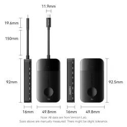 VENTION ADOBB Wireless USB-C to HDMI Transmitter and Receiver 0.15M Black