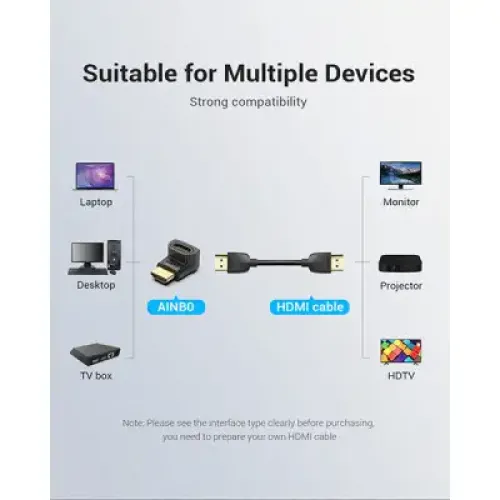 VENTION AINB0 270 Degree HDMI Male to Female Adapter VENTION AINB0 270 Degree HDMI Male to Female Adapter