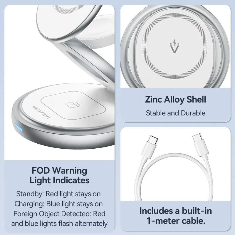 Vention FGEI0 3-in-1 Wireless Charger Stand