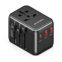 Vention FJEB0 20W 3-Port Universal Travel Adapter