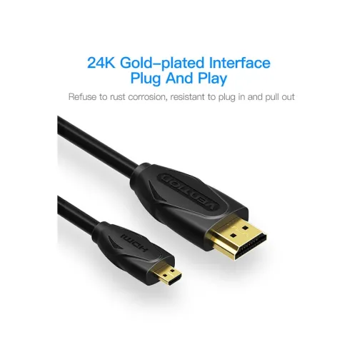 VENTION VAA-D03-B300 Micro HDMI Cable 3M Black
