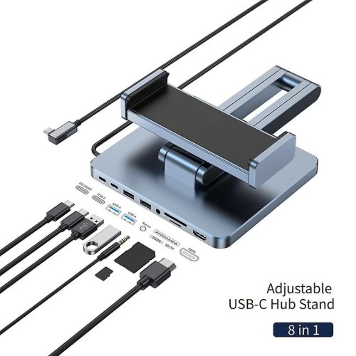WIWU AH801 Aluminum Alloy Folding Tablet Stand with Docking Station