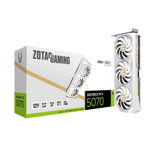ZOTAC GAMING GeForce RTX 5070 AMP White Edition 12GB GDDR7 Graphics Card ZOTAC GAMING GeForce RTX 5070 AMP White Edition 12GB GDDR7 Graphics Card