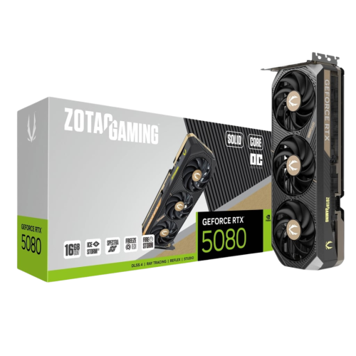 ZOTAC GAMING GeForce RTX 5080 SOLID CORE OC 16GB GDDR7 Graphics Card ZOTAC GAMING GeForce RTX 5080 SOLID CORE OC 16GB GDDR7 Graphics Card