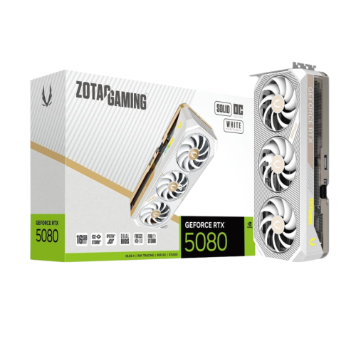 ZOTAC GAMING GeForce RTX 5080 SOLID OC White 16GB GDDR7 Graphics Card ZOTAC GAMING GeForce RTX 5080 SOLID OC White 16GB GDDR7 Graphics Card