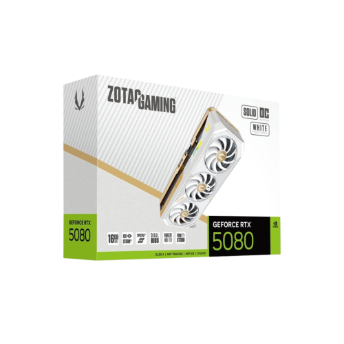 ZOTAC GAMING GeForce RTX 5080 SOLID OC White 16GB GDDR7 Graphics Card ZOTAC GAMING GeForce RTX 5080 SOLID OC White 16GB GDDR7 Graphics Card