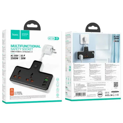 Hoco AC12A Reise 6-Ports Multifunctional Power Strip Hoco AC12A Reise 6-Ports Multifunctional Power Strip
