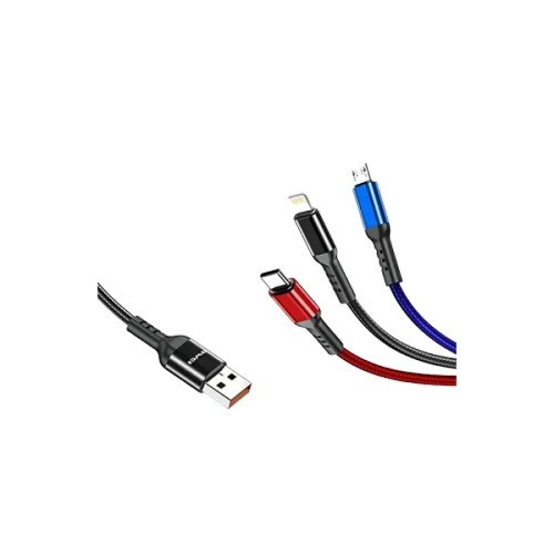 Awei CL-971 3 in 1 USB Charging Cable Awei CL-971 3 in 1 USB Charging Cable