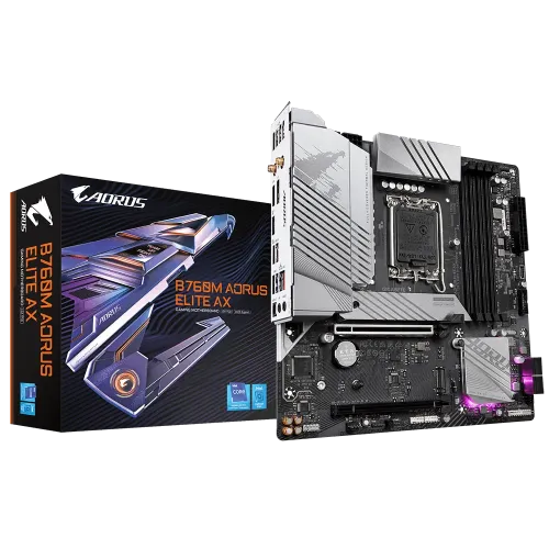 GIGABYTE B760M AORUS ELITE AX DDR5 13th and 12th Gen Intel mATX Motherboard