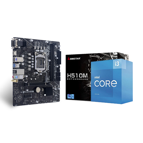 Intel Core i3-10105 with Bioster H510MX/E Motherboard Combo