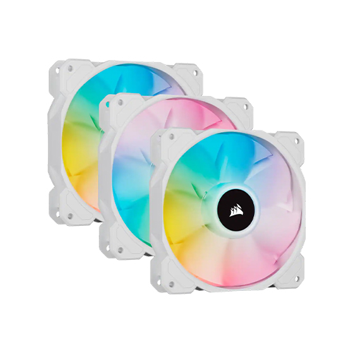 Corsair iCUE SP120 RGB ELITE Performance 120mm White PWM White Fan(Triple Pack)