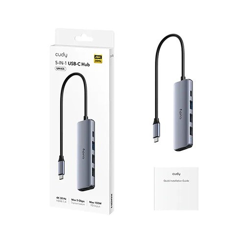 CUDY UH405 5-In-1 HDMI 4K USB-C Hub CUDY UH405 5-In-1 HDMI 4K USB-C Hub