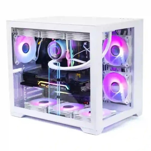 Aigo DarkFlash C305 ATX Gaming Case With 3 RGB FAN (White)