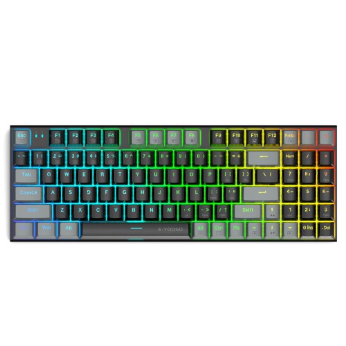 E-YOOSO Z19 Wired 94Keys RGB Hotswappable Mechanical Keyboard (Black Gray)