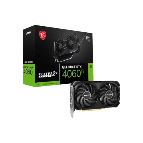 MSI GeForce RTX 4060 Ti VENTUS 2X BLACK 8GB OC GDDR6 Graphics Card