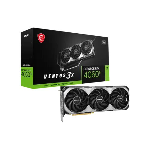 MSI GeForce RTX 4060 TI VENTUS 3X 8G OC GDDR6 Graphics Card