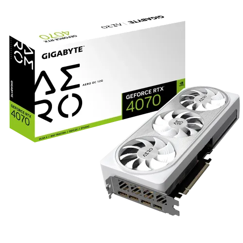 GIGABYTE GeForce RTX 4070 AERO OC 12GB GDDR6X Graphics Card GIGABYTE GeForce RTX 4070 AERO OC 12GB GDDR6X Graphics Card