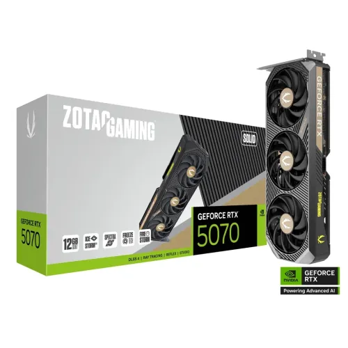 ZOTAC GAMING GeForce RTX 5070 SOLID 12GB GDDR7 Graphics Card ZOTAC GAMING GeForce RTX 5070 SOLID 12GB GDDR7 Graphics Card