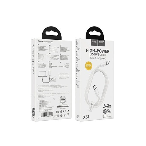 Hoco X51 High-power 100W Fast Charging Data Type-C Cable Hoco X51 High-power 100W Fast Charging Data Type-C Cable