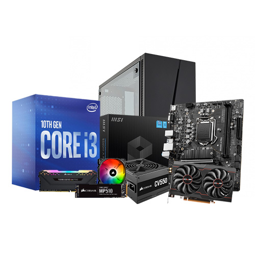 Corsair iCUE Certified PC with Intel Core i3-10100F & MSI B560M A PRO