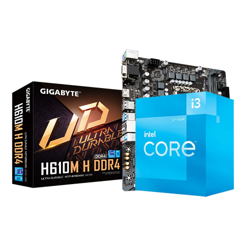 Intel Core i3-12100 with Gigabyte H610M H DDR4 Combo