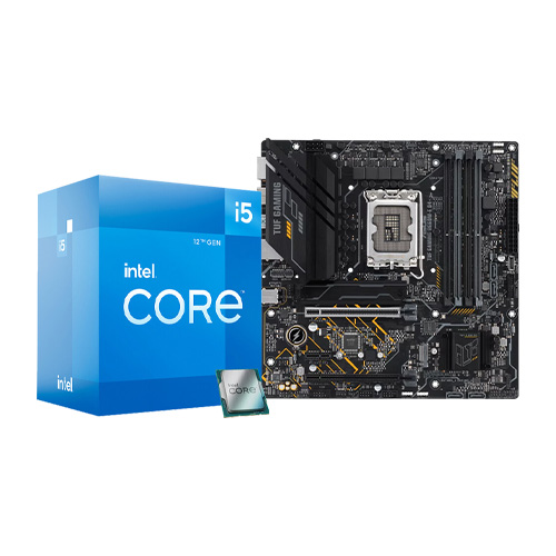 Intel Core i5 12400 with ASUS TUF GAMING B660M-E D4 Motherboard Combo