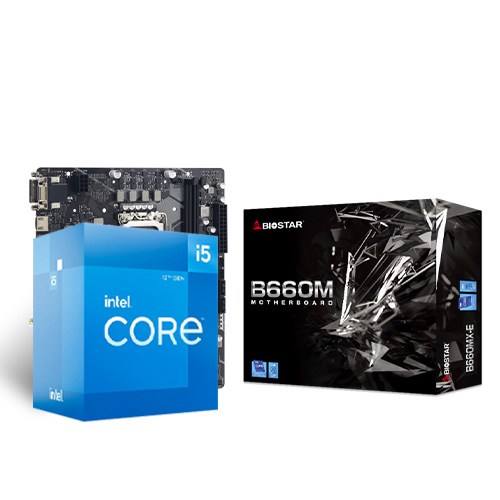 Intel Core i5-12400 with Biostar B660MX-E Motherboard Combo