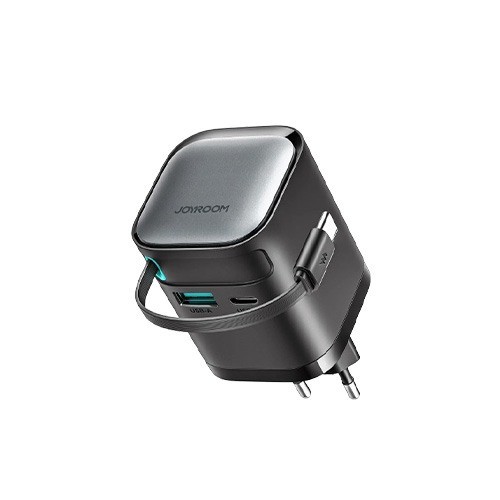 JOYROOM JR-TCL02 GaN 65W Charger with Retractable Cable JOYROOM JR-TCL02 GaN 65W Charger with Retractable Cable