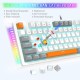 E-Yooso K620 TKL Mechanical Keyboard with Single backlit (White Gray)
