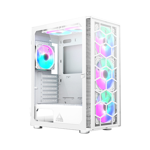 Montech X3 Glass High Airflow ATX Mid Tower Gaming Case (White )