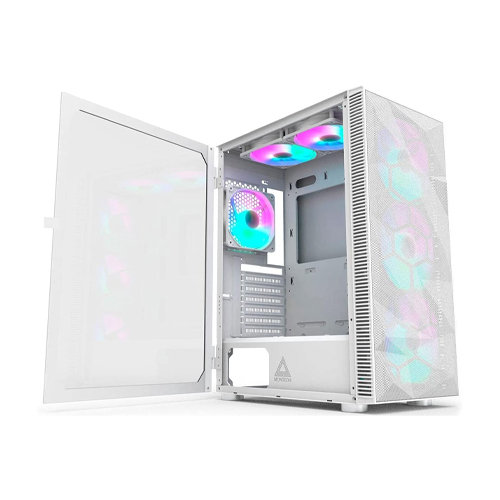 Montech X3 Mesh RGB Lighting Tempered Glass ATX Mid-Tower Gaming Case (White)