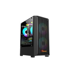 Pc Power Dark Breeze Mesh Mid Tower M-ATX Gaming Case (Black)