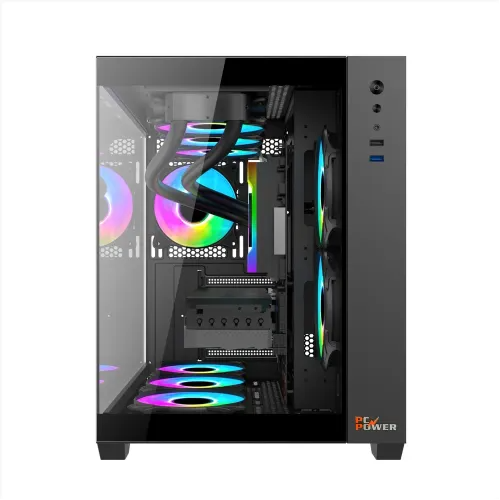 PC POWER ICELAND EDGE PG-H650 ATX MID TOWER GAMING CASING BK 