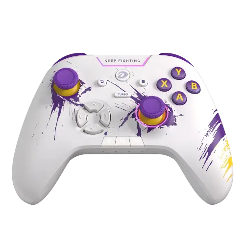 DAREU H105 Tri-Mode Wireless Gamepad 360° Joystick Controller (White Purple)