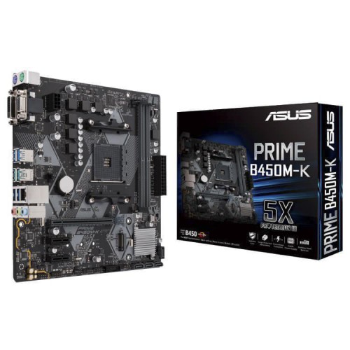 Asus PRIME B450M-K DDR4 AMD AM4 mATX Motherboard Asus PRIME B450M-K DDR4 AMD AM4 mATX Motherboard