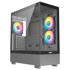 Smart A21-ULTRA MID Tower ATX Black Case With 3 ARGB Fan