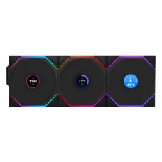 LIAN LI UNI FAN TL WIRELESS LCD 120 ARGB Triple Pack Black Case Fan