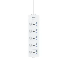 Huntkey DMC502 3 Meter 5 Port 2 Pin Power Strip with Individual Switch