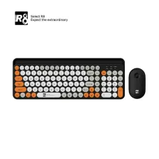 R8 1930 Fashion Dual Mode BT & 2.4G Keyboard and Mouse Set With Mobile Holder