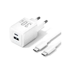 VENTION TZ-FEQW0-EU-01 2-Port 30W USB (C+A) GaN Charger with Type-C Cable - EU