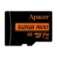 Apacer R100 MicroSDXC UHS-I U3 V30 A2 512GB Class-10 Memory Card with Adapter