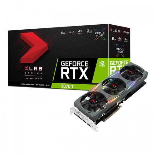 PNY RTX 3070 Ti 8GB XLR8 Gaming UPRISING EPIC-X RGB Triple Fan Graphics Card